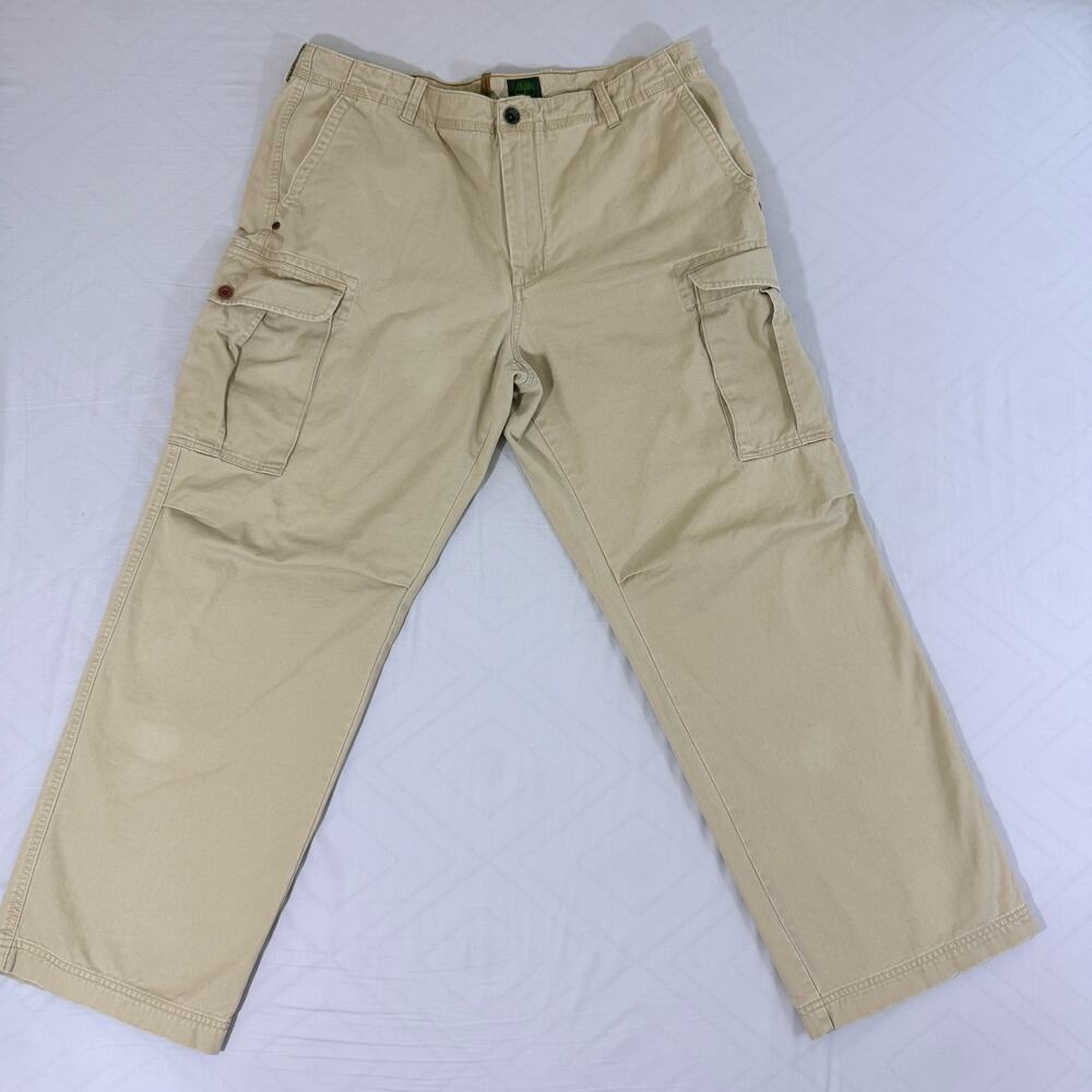 Timberland Cargo Pants Mens 40x32 Tan Beige Organic Cotton Heavyweight Workwear